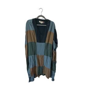 Zara SRPLS Midi Dress Military Inspired V-Neckline Multicolor Size Medium